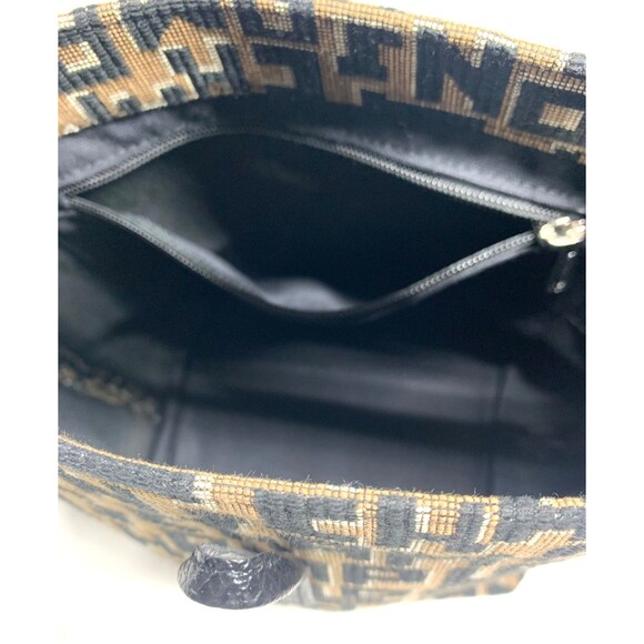 Longchamp Roseau Monogram Print Shoulder Bag Crossbody Black Tan – Hard to Find - Picture 10 of 14